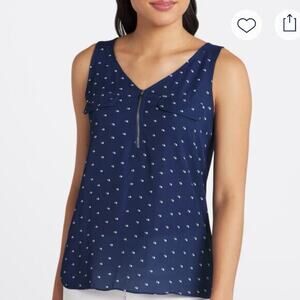 Fortune + Ivy‎ Lola Mixed Material Sleeve-less Blouse Large NWT